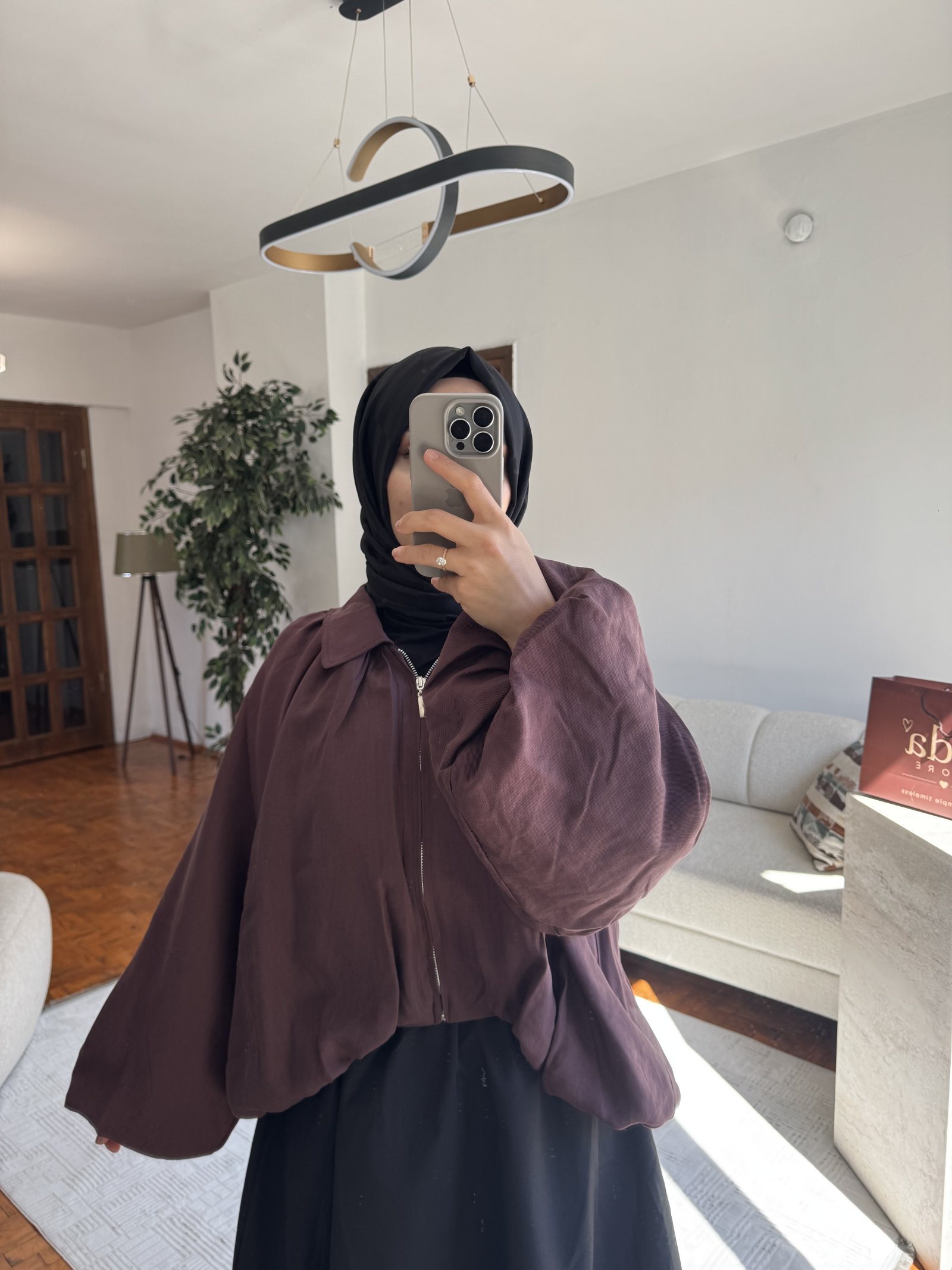 Premium Bomber Ceket Mürdüm