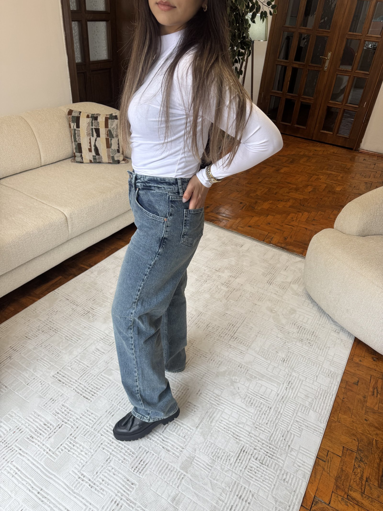 %100 Cotton Wide Leg Jean